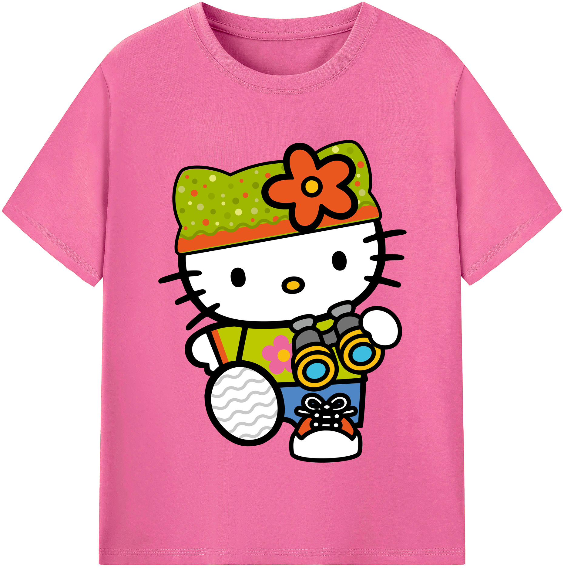 （画像用） Hello Kitty ハローキティ レディースカジュアルプリントTシャツ（綿100％）